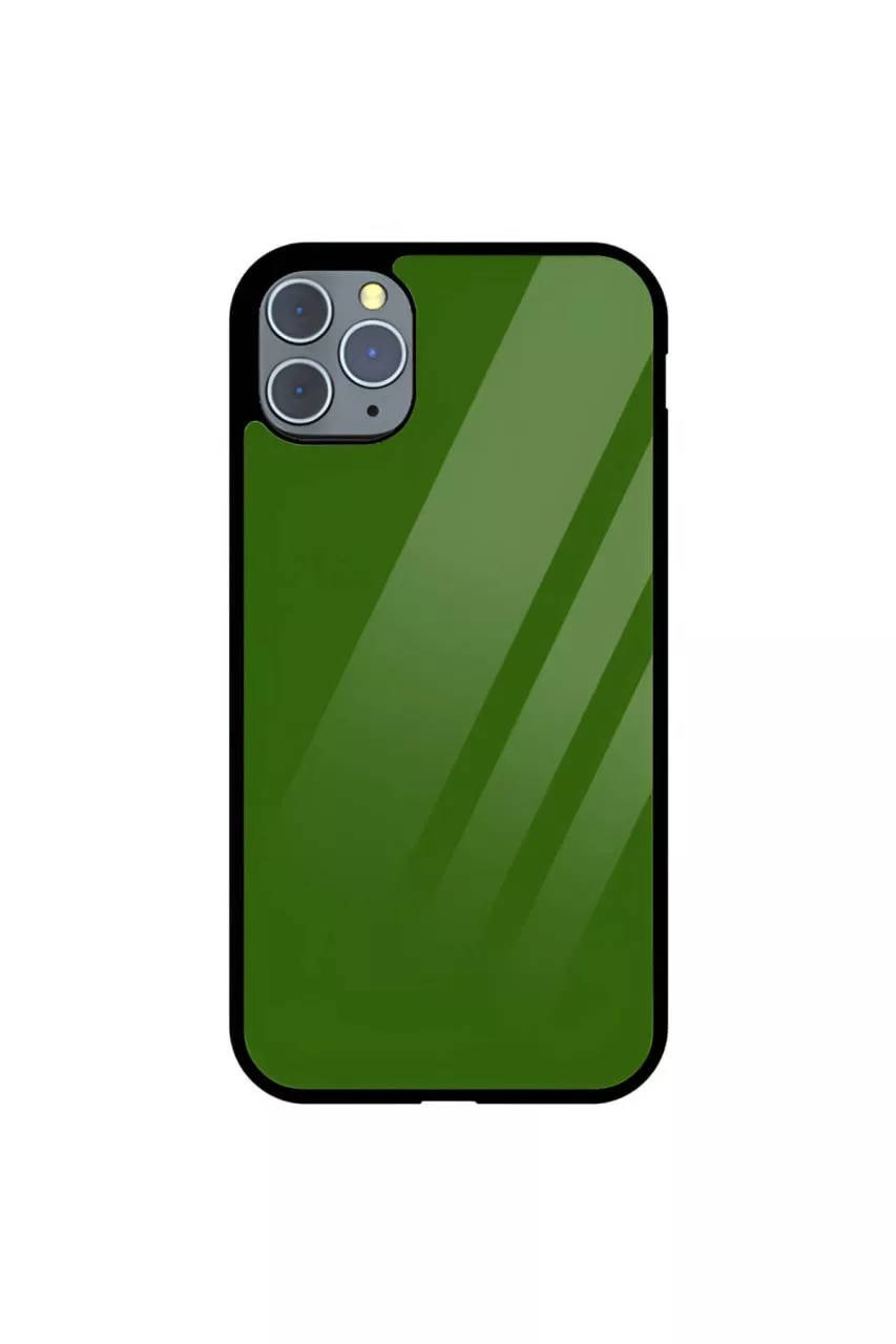 Dark Green Glass Case Cover for iPhones